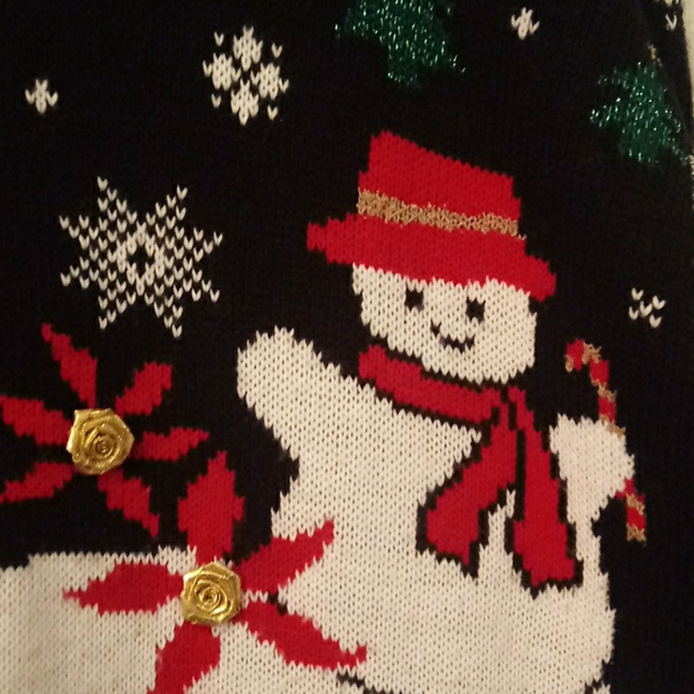 GOLD ROSETTES XMAS SWEATER - Picture 3 of 8